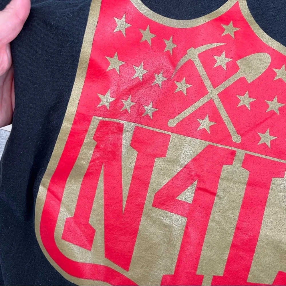 Pro 5 Men's N4L 49ers Heavyweight Crewneck T-shirt Black Size Medium